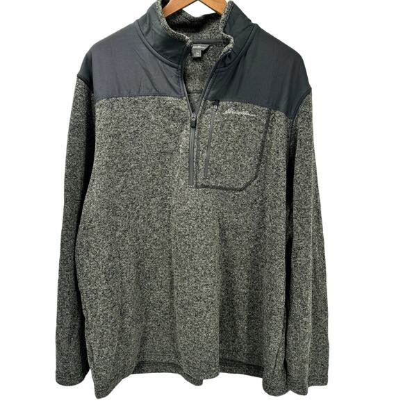 Eddie Bauer Jacket Mens 2XL Gray Fleece 1/2 Zip Pullover Long Sleeve Outdoors - Picture 1 of 6